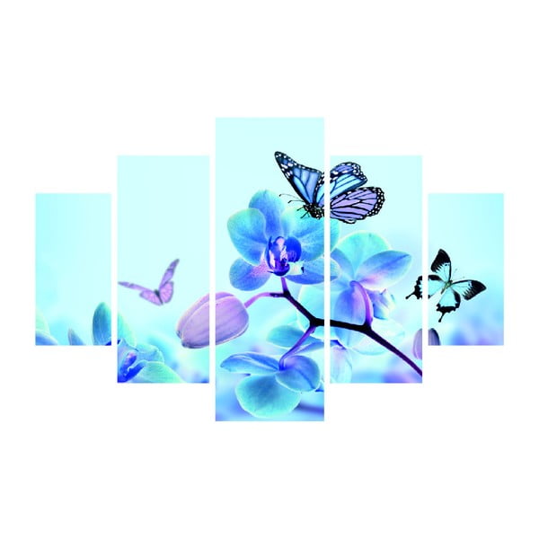 Картина от няколко части Сакура и пеперуда, 92 x 56 cm - Destiny