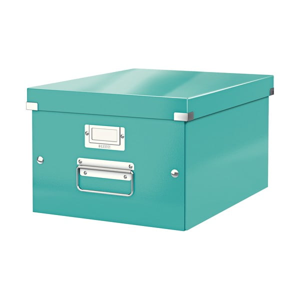 Зелено-тюркоазена картонена кутия за съхранение с капак 28x37x20 cm Click&Store – Leitz