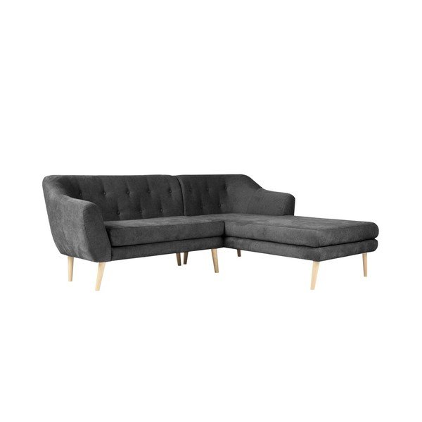 Tmavě šedá pohovka s lenoškou na pravé straně Mazzini Sofas Sicile-image-3