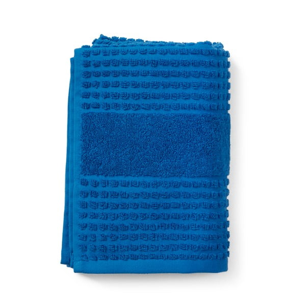 Синя кърпа от органичен памук 50x100 cm Check - JUNA
