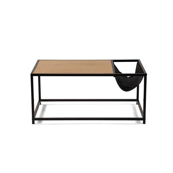 Черна/в естествен цвят масичка за кафе от декор от дъб  60x99 cm Bayen – Bonami Essentials