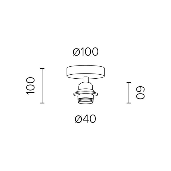 Черно таванно осветително тяло Uno Plus - Sotto Luce-image-1