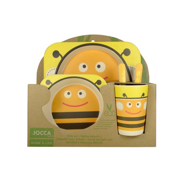 Dětský jídelní set z bambusu JOCCA Bee