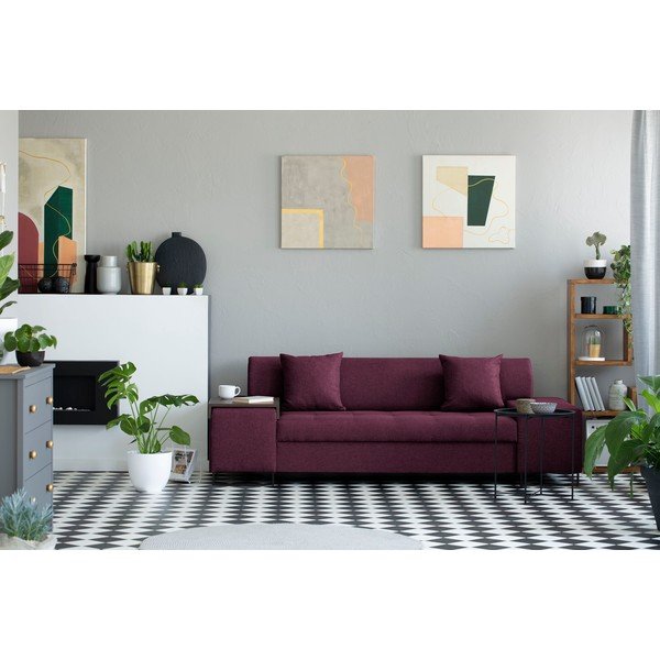 Fialová pohovka s nohami v černé barvě Cosmopolitan Design Orlando, 220 cm-image-1