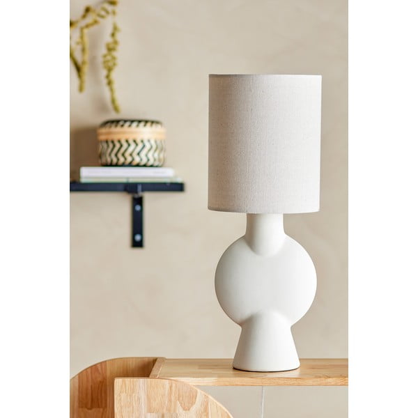 Бежова настолна лампа с текстилен абажур (височина 54,5 cm) Sergio – Bloomingville-image-3