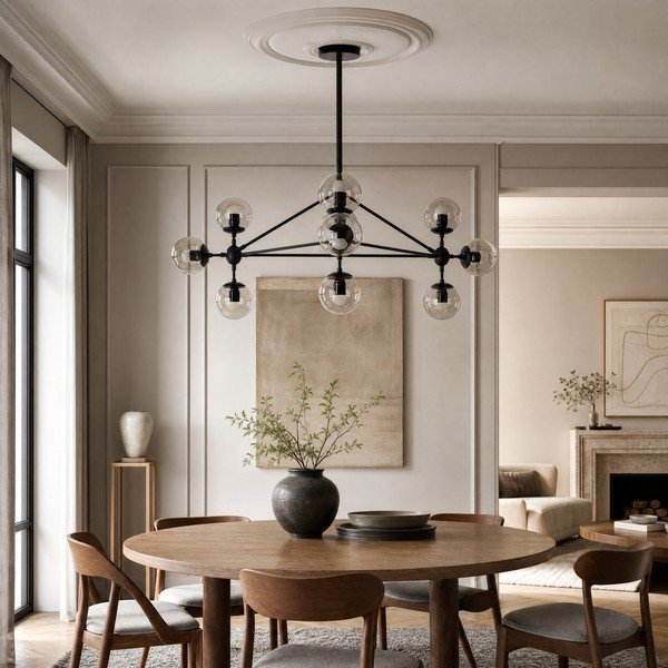 Черно метално висящо осветително тяло със стъклен абажур Abira – Premier Housewares-image-2