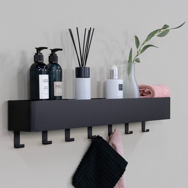 Черен стенен стоманен рафт за баня Multi – Spinder Design-image-1