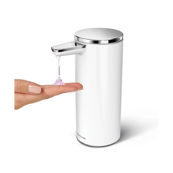 Бял автоматичен дозатор за сапун от стомана 266 ml - simplehuman-image-1