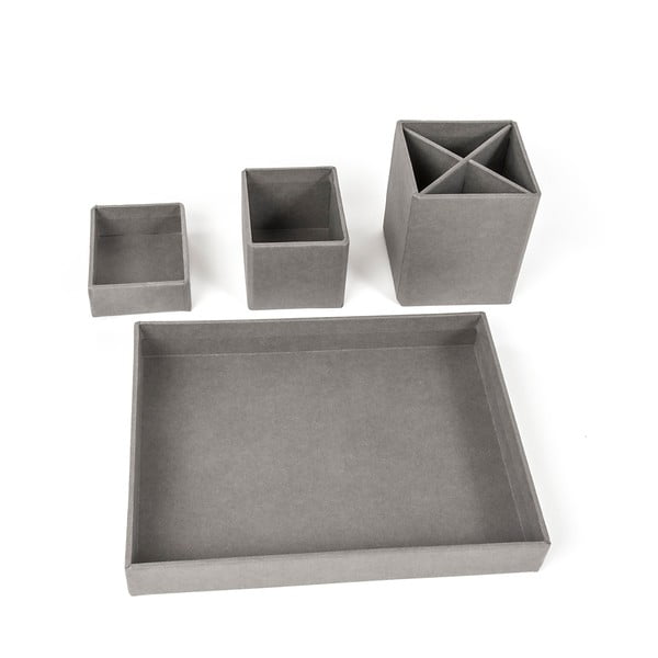 Сив органайзер за бюро за писане от 4 части Lena - Bigso Box of Sweden-image-3