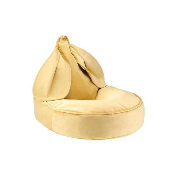 Жълт кадифен детски пуф Bunny – Wigiwama