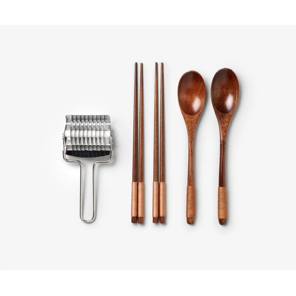 Сини пръчици в комплект от неръждаема стомана/бамбукови за 2 души The Essentials - Ramen Tools – Printworks-image-3