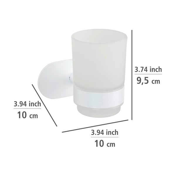 Бяла самозалепваща стъклена чаша за четки за зъби Orea – Wenko-image-3