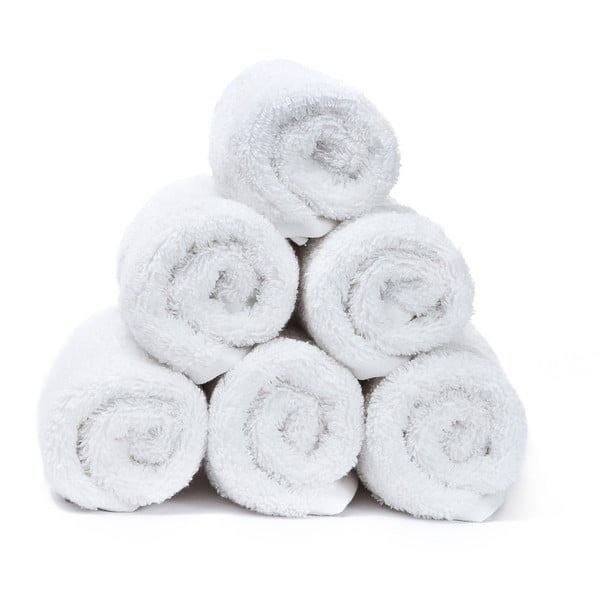 Sada 6 bílých ručníků Casa Di Bassi Guest, 30 x 50 cm