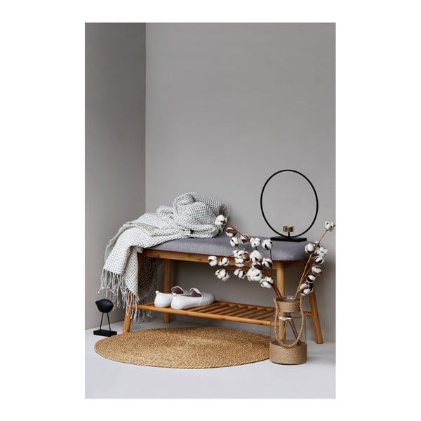 Сива/кафява бамбукова стойка за обувки за сядане Bahari – Wenko-image-1