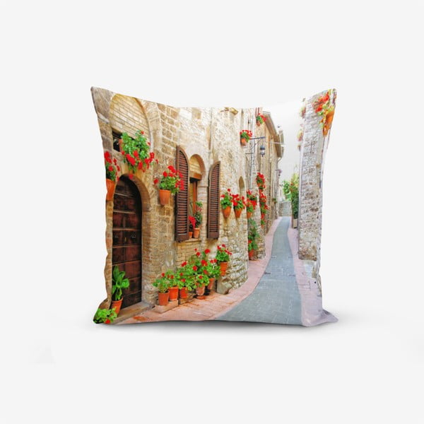 Калъфка за възглавница от памучна смес "Цветна улица", 45 x 45 cm - Minimalist Cushion Covers