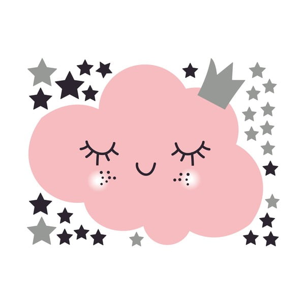 Комплект стикери за стена с розов цвят и звезди - Ambiance-image-2