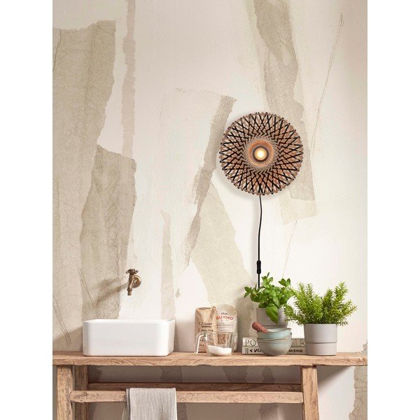 Стенна лампа в черно-природен цвят ø 30 cm Kalimantan - Good&Mojo-image-4