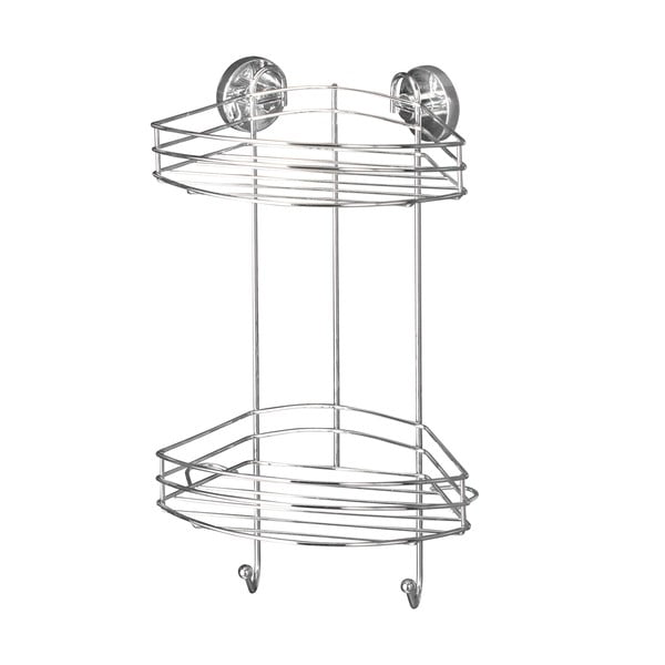 Самоносеща ъглова етажерка Vacuum-Loc с две нива, товароносимост до 33 кг - Wenko-image-2