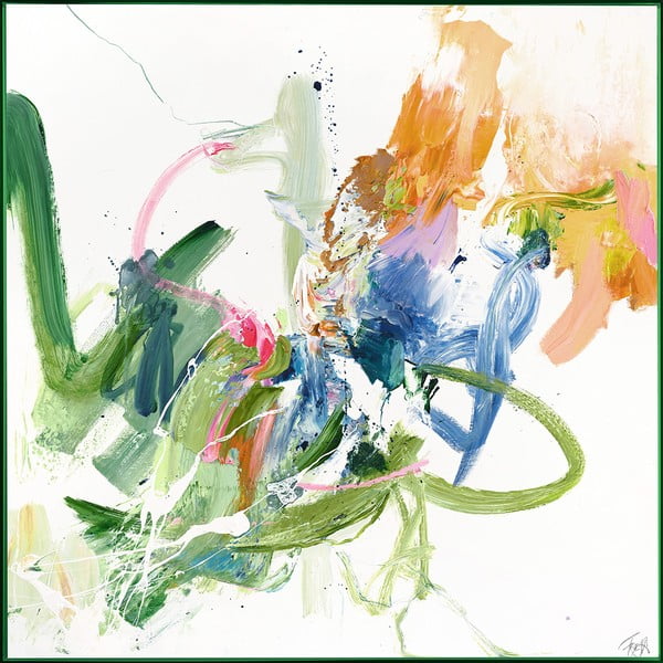 Картина с ръчно изрисувани елементи 102x102 cm Confidential Green – Malerifabrikken