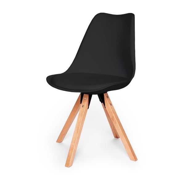 Комплект от 2 черни стола с основа от букова дървесина Gina - Bonami Essentials