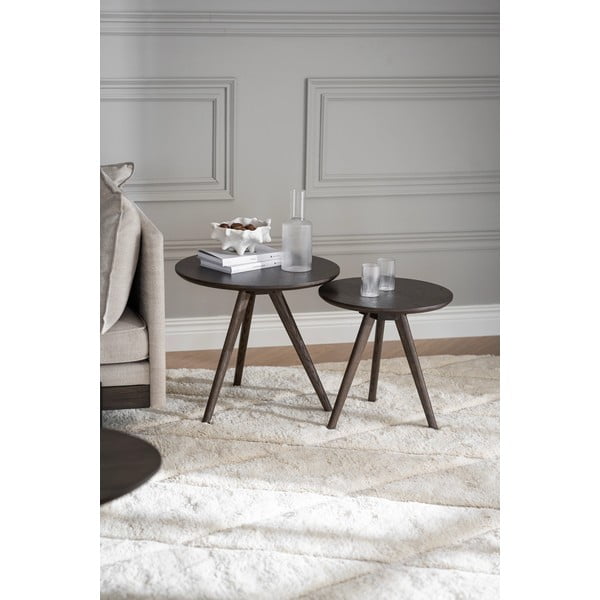 Кръгли странични масички в комплект 2 бр. от масивен дъб ø 50 cm Yumi – Rowico-image-1