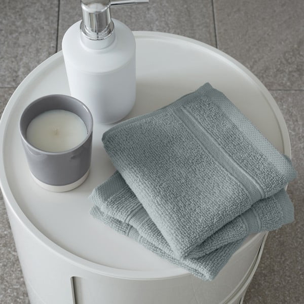 Сиво-зелени памучни кърпи в комплект от 2 бр. от тери 30x30 cm Zero Twist – Catherine Lansfield-image-1