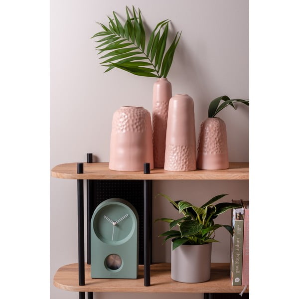 Розова керамична ваза Издълбана, височина 18,5 cm - PT LIVING-image-1