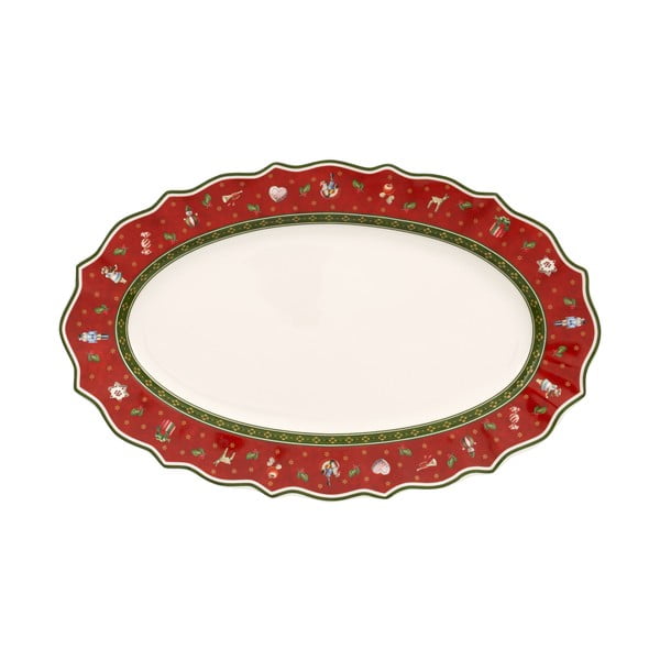 Червена порцеланова чиния за сервиране с коледен мотив Villeroy & Boch, 38 x 23,5 cm - Villeroy&Boch
