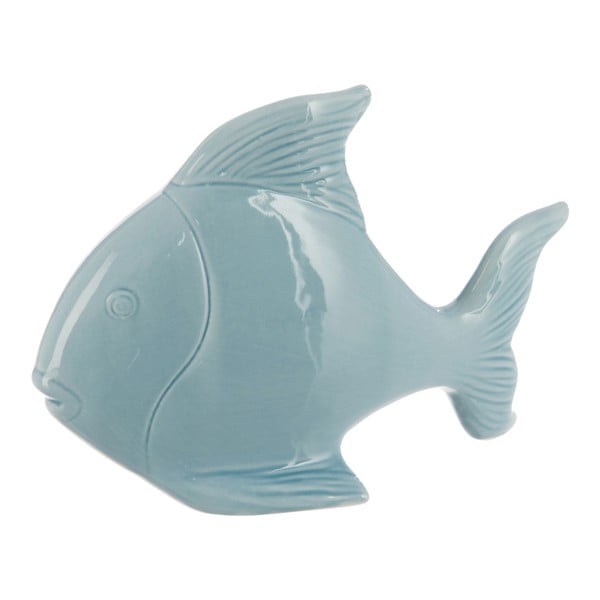 Keramický dekorativní objekt Fish In Light Blue, 23x16 cm
