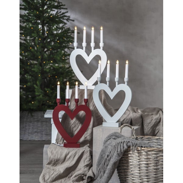 Червен коледен свещник с LED осветление , височина 45 cm Dala - Star Trading-image-4