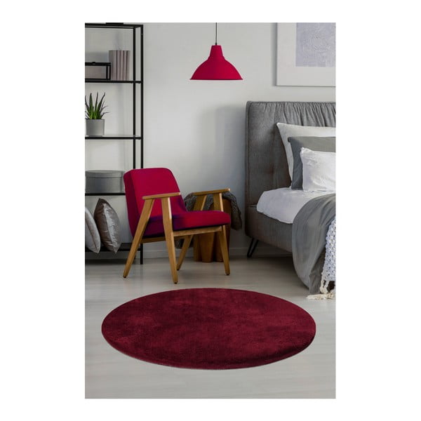 Тъмночервен килим Milano, ⌀ 90 cm - Unknown