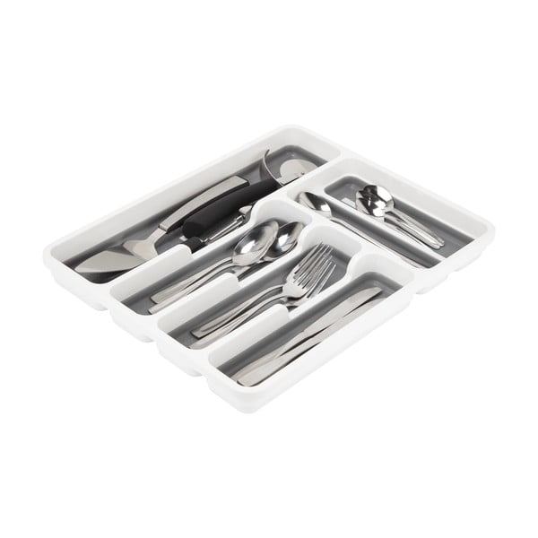 Сиво-бял неплъзгащ се органайзер за прибори за хранене - Addis-image-1