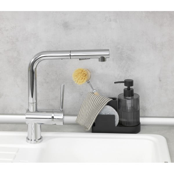 Черна стойка за перилни препарати от полирезин Pina – Wenko-image-2