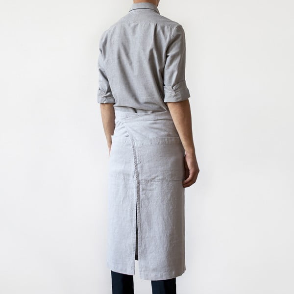 Светлосива ленена престилка, дължина 76 cm Garcon - Linen Tales-image-1
