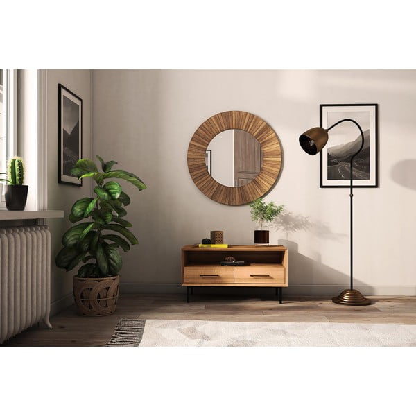 Масичка за телевизор от дъбова дървесина в естествен цвят 90x50 cm Abies - The Beds-image-1