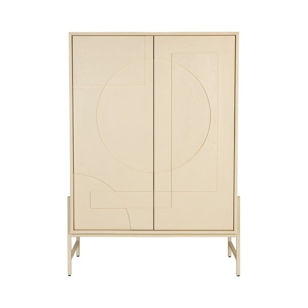 Кремаво шкафче от декор от дъб  100x140x45 cm Faces – Zuiver