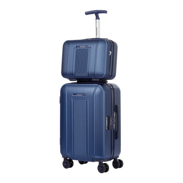 Set modrého kosmetického kufříku a kufru na kolečkách Murano Spider