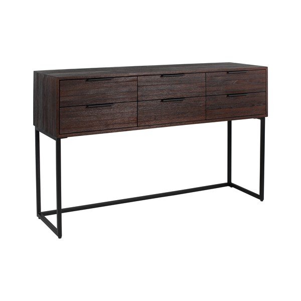 Тъмнокафяв скрин от масивно тиково дърво Webster – White Label-image-2