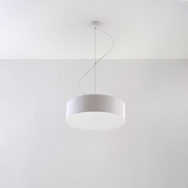 Бяло висящо осветително тяло ø 35 cm Atis – Nice Lamps