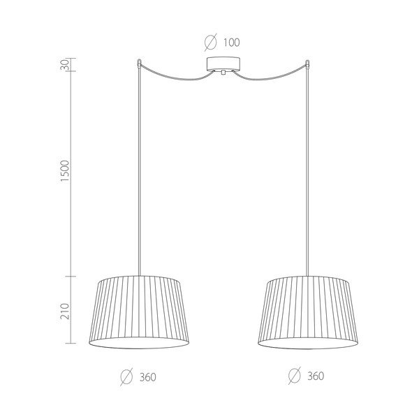Черно висящо осветително тяло с две рамена KAMI Elementary M 2S Kami - Sotto Luce-image-2