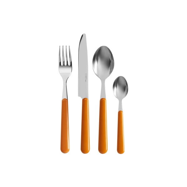 Oranžový 24dílný příborový set Kaleidos Cutlery