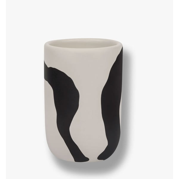 Черно-бяла керамична чаша за четки за зъби Icon - Mette Ditmer Denmark