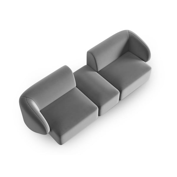 Сив кадифен диван 246 cm Paolo – Milo Casa-image-1