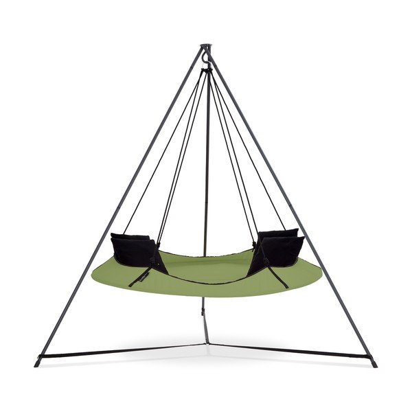 Зелена градинска люлка със стойка - Hangout Pod-image-1