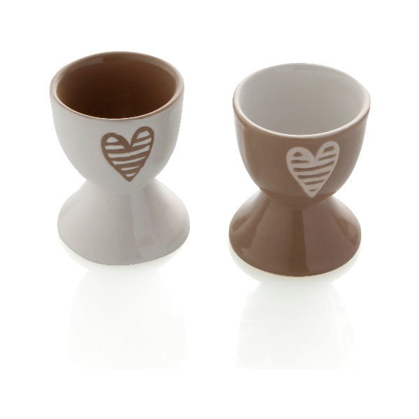 Комплект от 2 керамични чаши за яйца Heartbeat Heartbeat Dove - Brandani