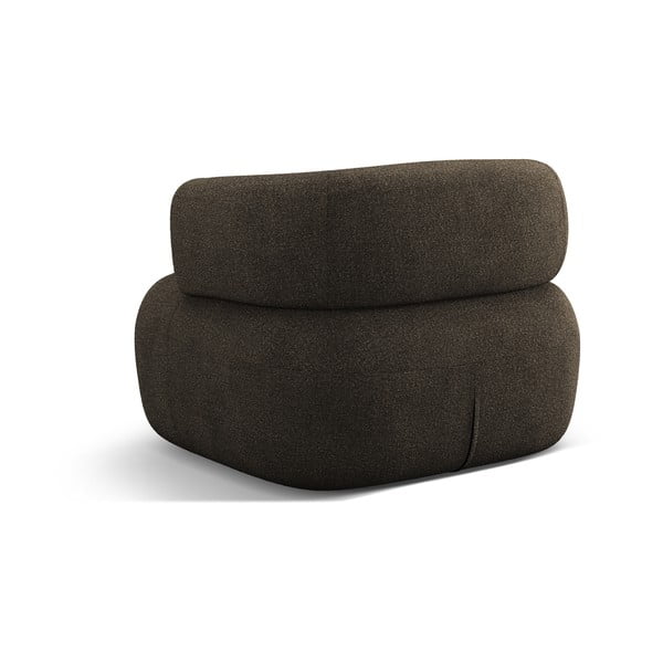 Кафяво кресло от букле Jenny – Micadoni Home-image-2