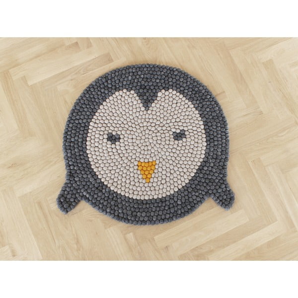 Детски вълнен килим с топка Килими с топка , ⌀ 90 см Penguin - Wooldot