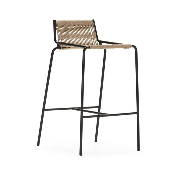Бежов метален бар стол (височина на седалката 65 cm) Emily – Marckeric