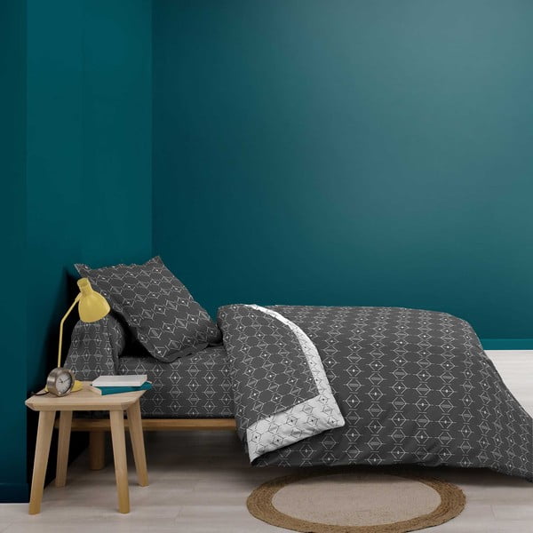 Тъмносив еластичен памучен чаршаф 90x190 cm Aristide – douceur d'intérieur-image-1