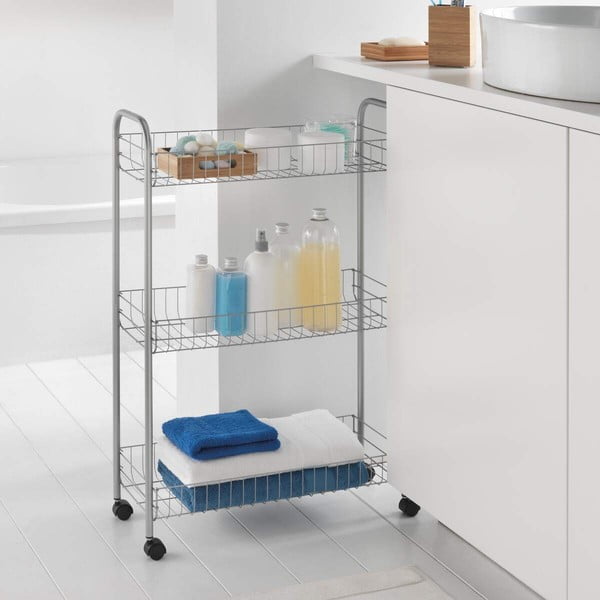 Мобилна стойка с 3 рафта Ascona Slim De Luxe, височина 84 cm - Metaltex-image-3